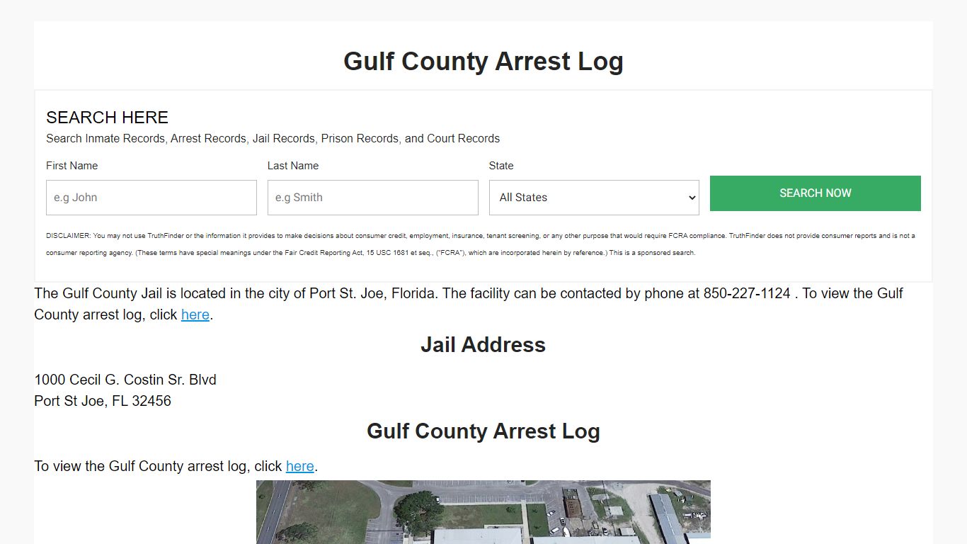 Gulf County Arrest Log - Florida Prison Inmate Search